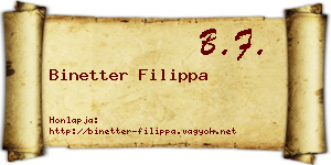Binetter Filippa névjegykártya